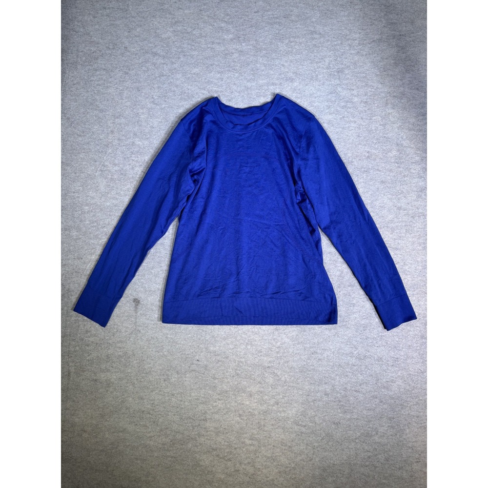 Lululemon Shirt Womens Vibrant Blue Crew Neck Long Sleeve Sweat Wicking Pullover